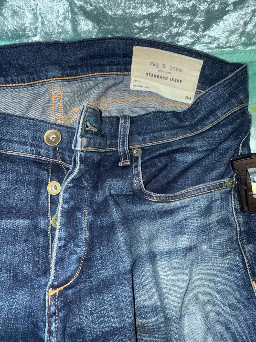 rag & bone Skinny Leg Jeans - Dark Blue